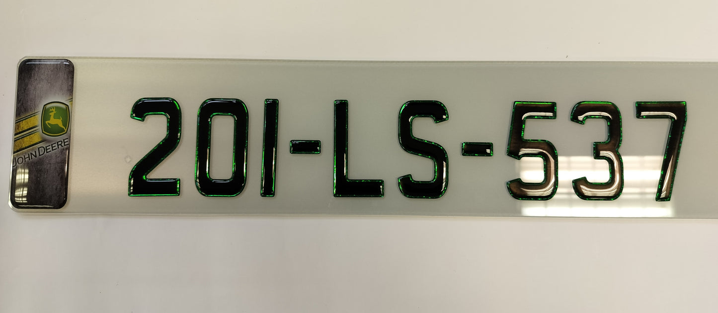 🔥3D GREEN OUTLINE GEL NUMBER PLATE 70mm