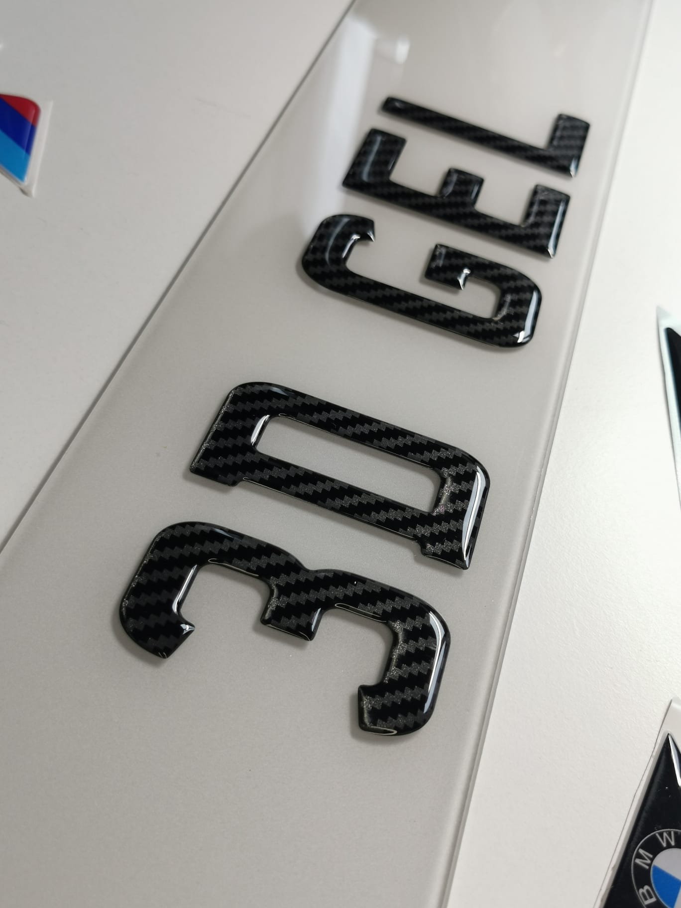 🔥3D CARBON FIBER GEL NUMBER PLATE 70mm