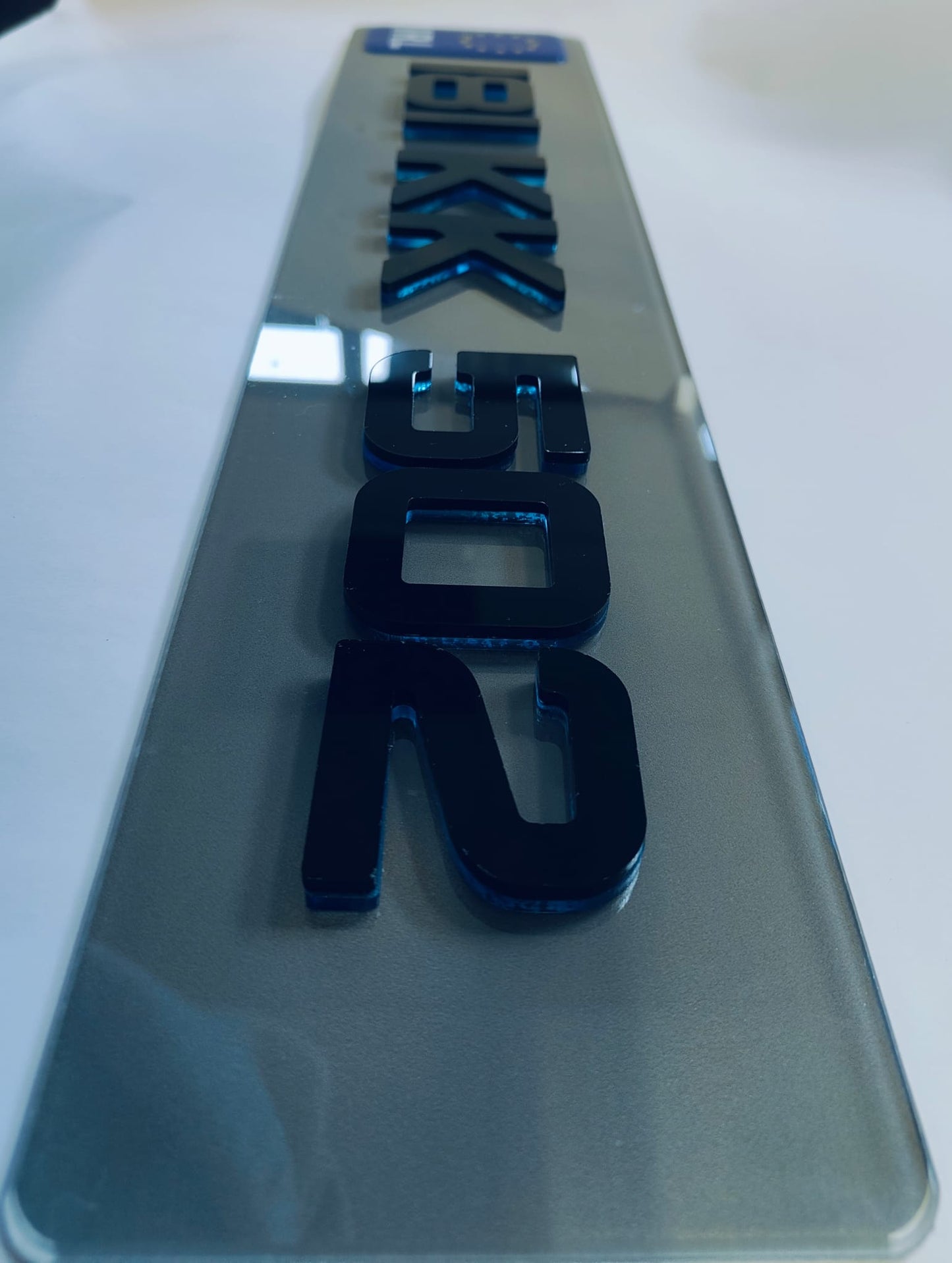 π₯ 4D NEON BLUE ACRYLIC TOP NUMBER PLATES 50mm