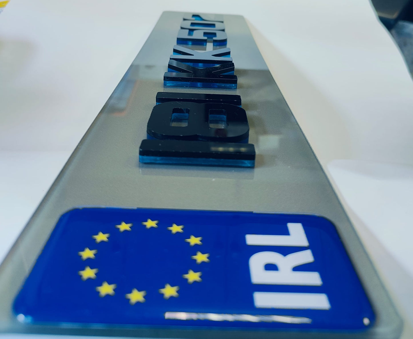 π₯ 4D NEON BLUE ACRYLIC TOP NUMBER PLATES 50mm
