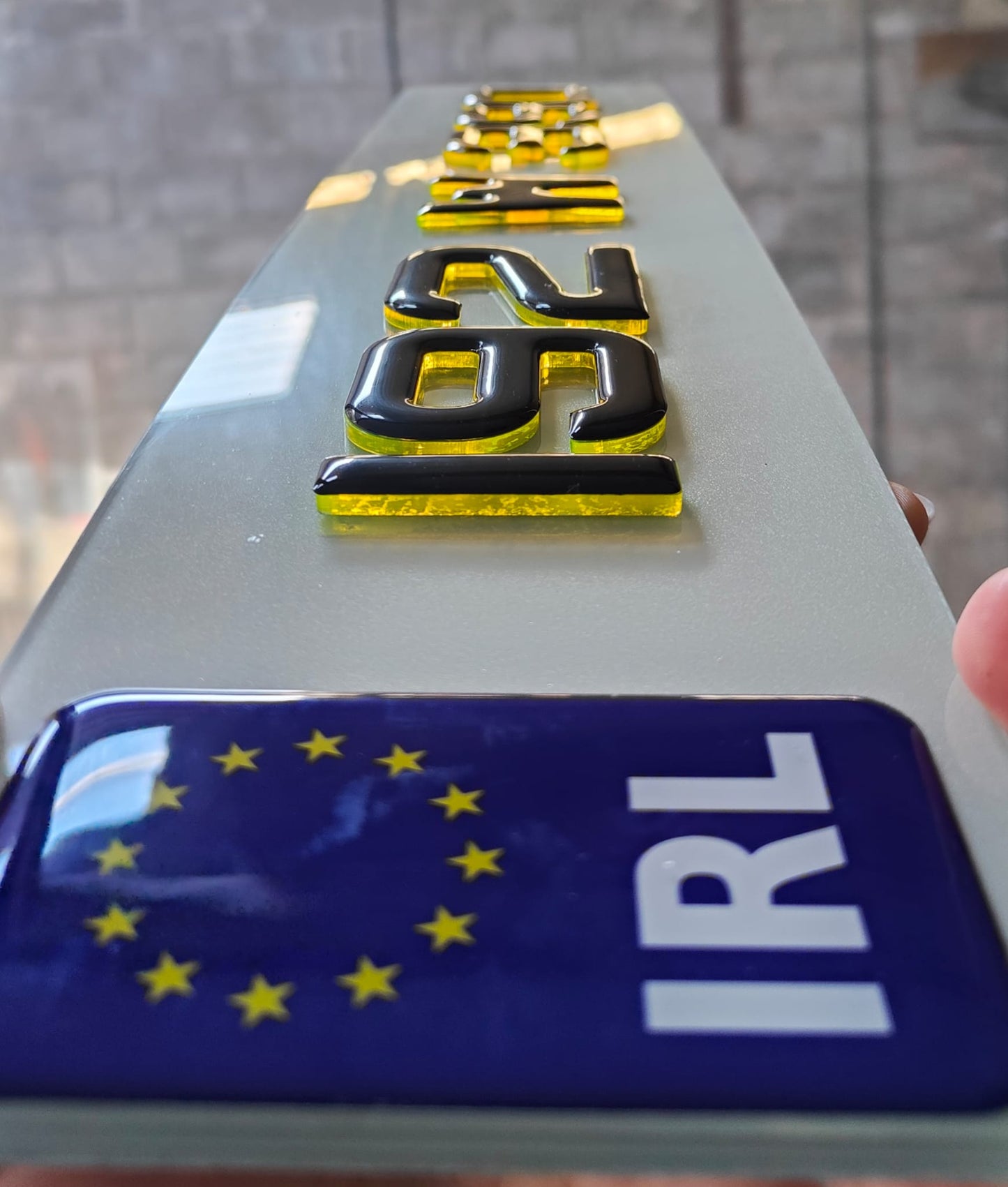 π₯4D NEON YELLOW GEL NUMBER PLATES 50mm