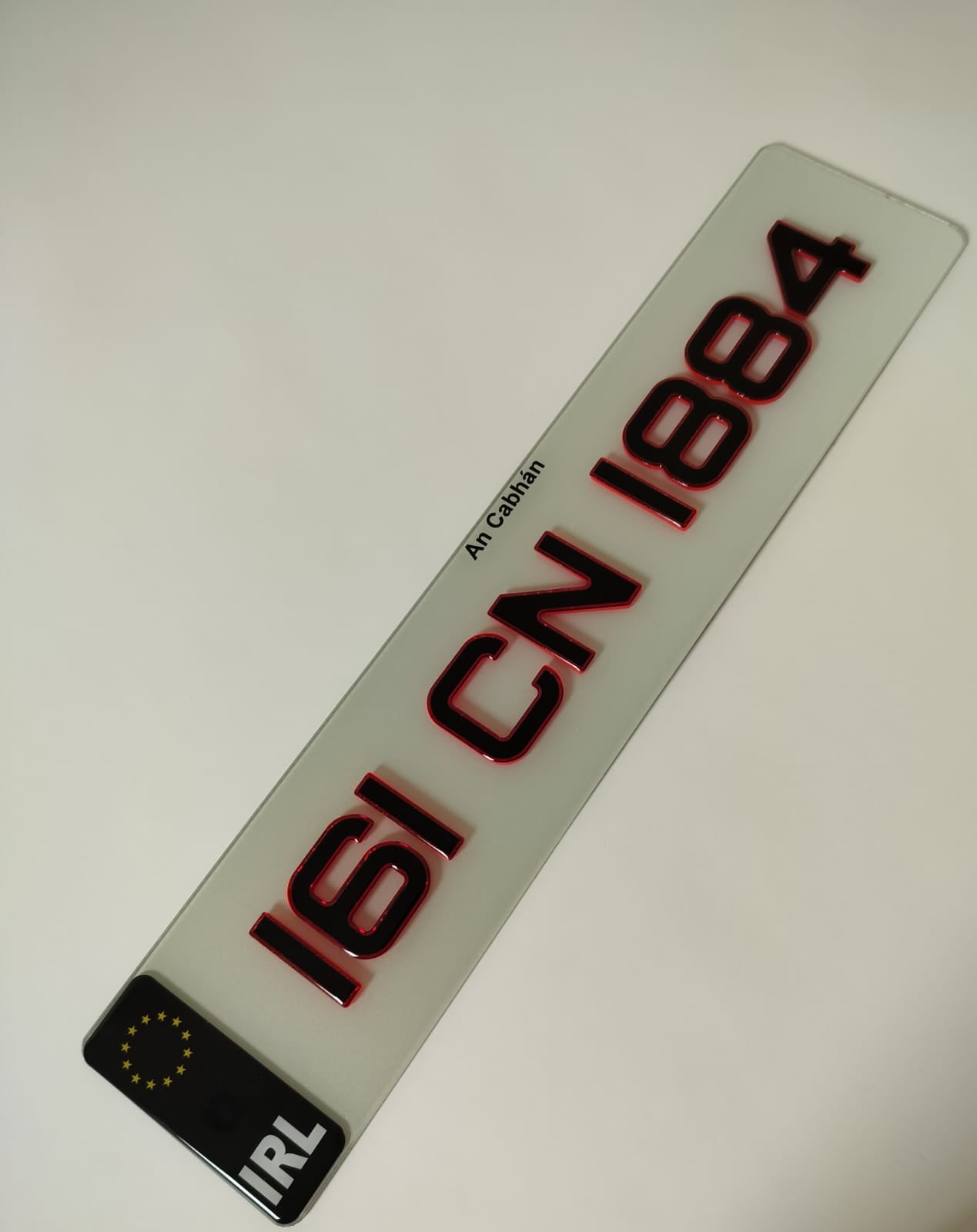 π₯ 4D BLACK ACRYLIC & RED GLITTER OUTLINE NUMBER PLATES 50mm