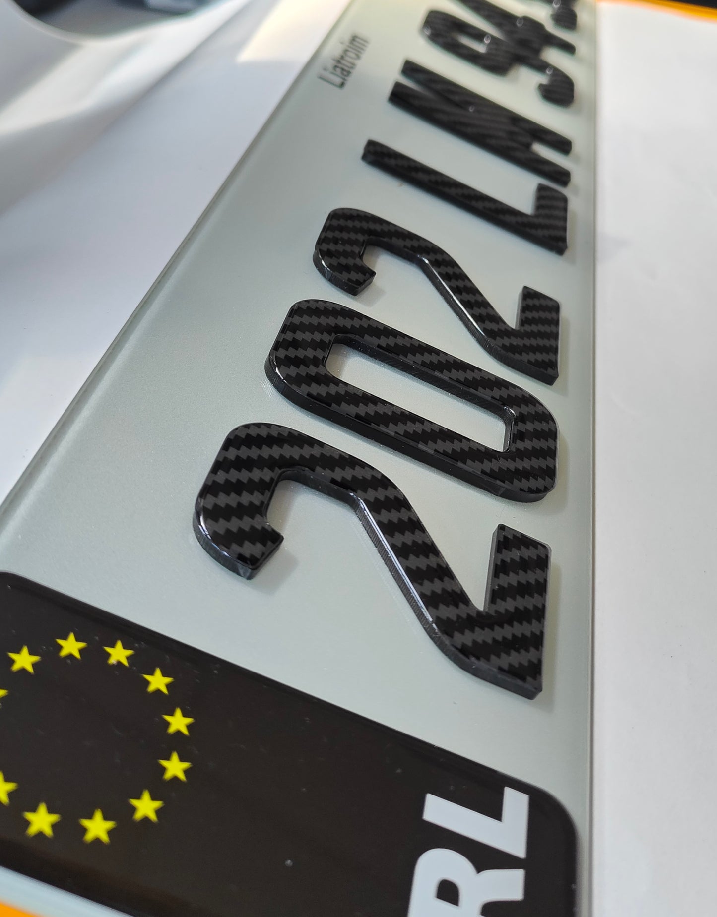 π₯ 4D BLACK ACRYLIC & CARBON FIBER GEL NUMBER PLATES 70mm