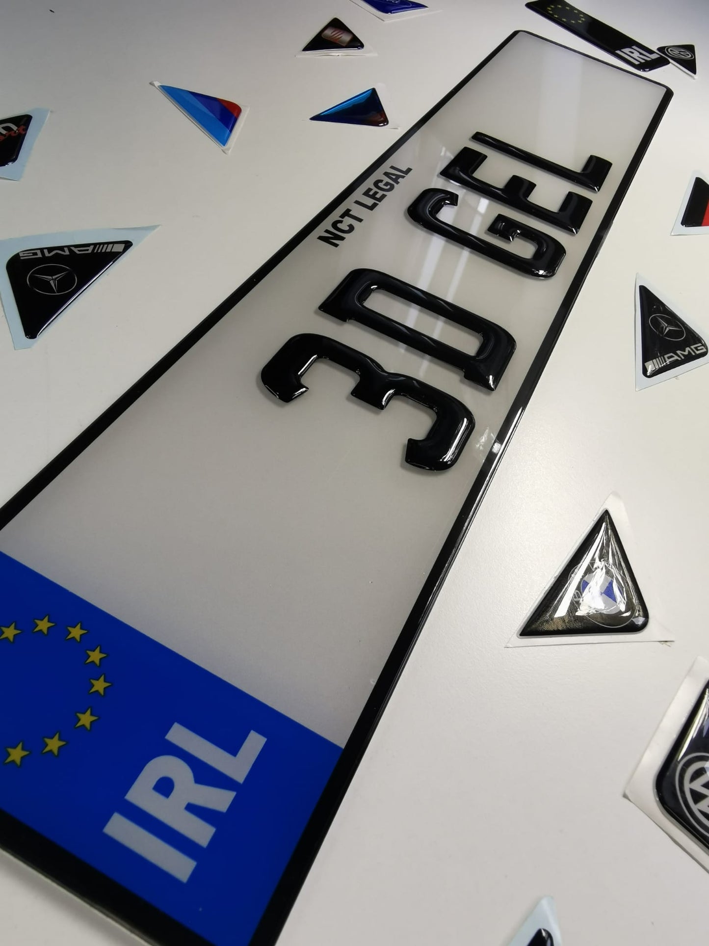 🔥3D BLACK GEL NUMBER PLATES 70mm