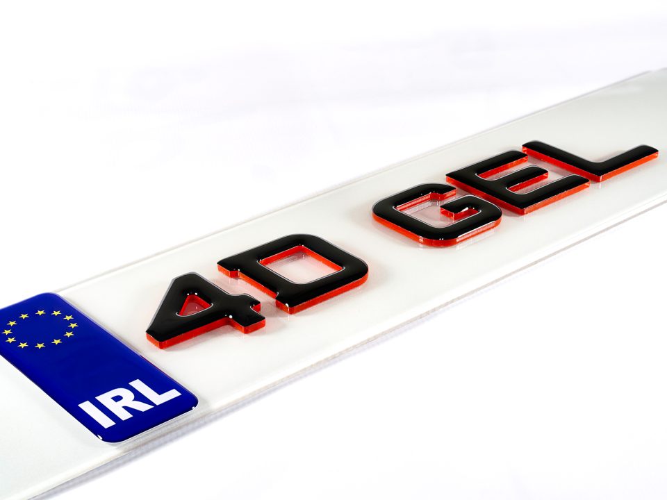 🔥4D GEL & NEON RED ACRYLIC NUMBER PLATES 50mm
