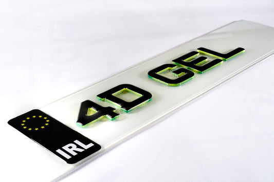 🔥4D NEON GREEN GEL NUMBER PLATES 50mm