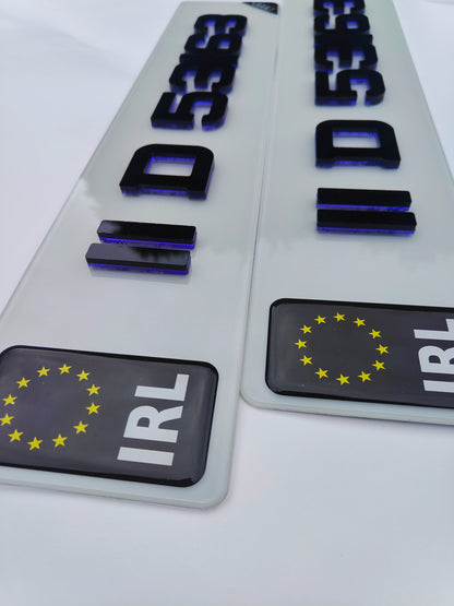 🔥 4D NEON PURPLE ACRYLIC TOP NUMBER PLATES 50mm