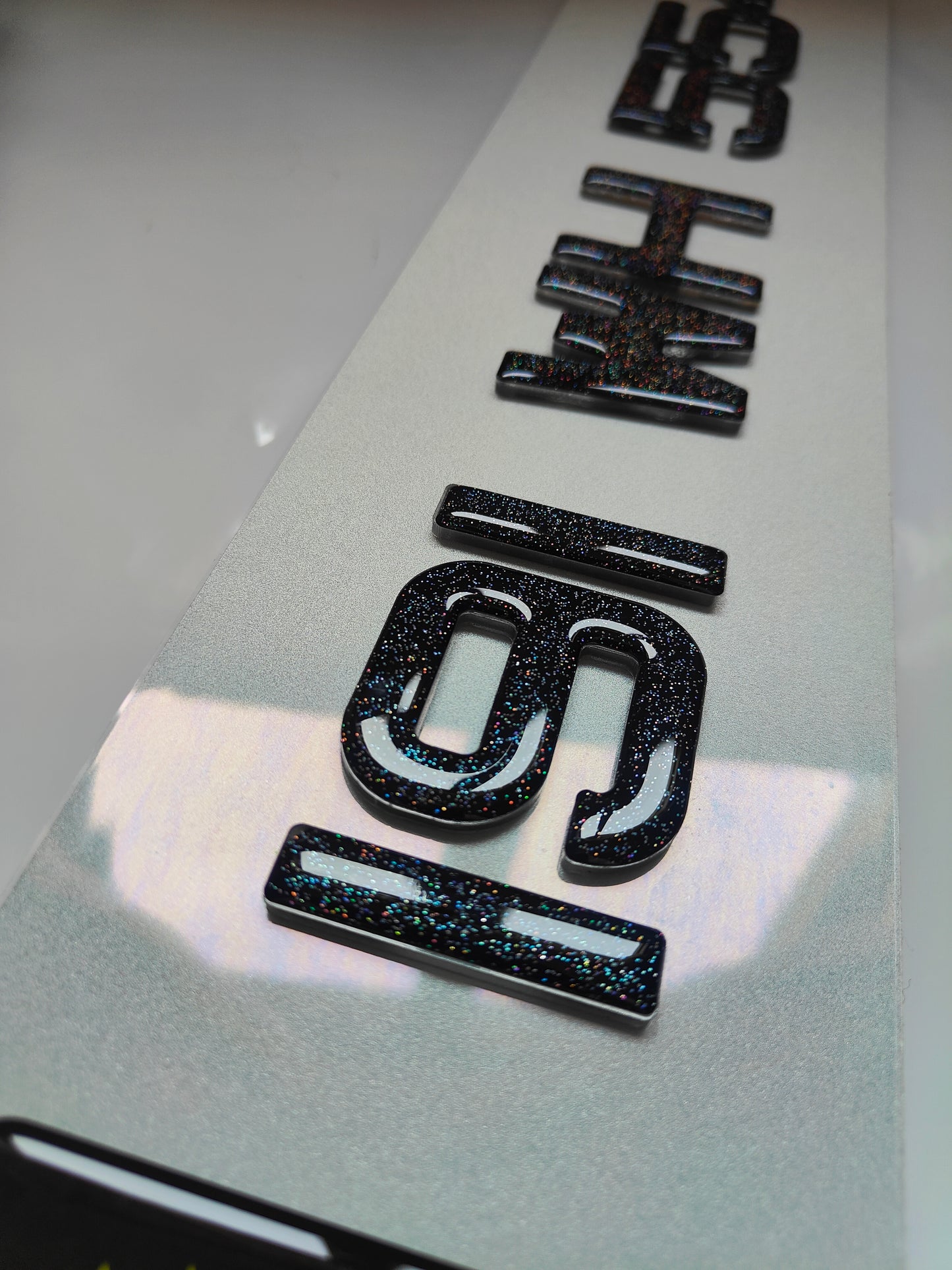 🔥 4D CRYSTAL ACRYLIC & GLITTER GEL NUMBER PLATES 50mm