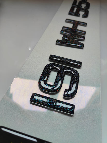 🔥 4D CRYSTAL ACRYLIC & GLITTER GEL NUMBER PLATES 50mm