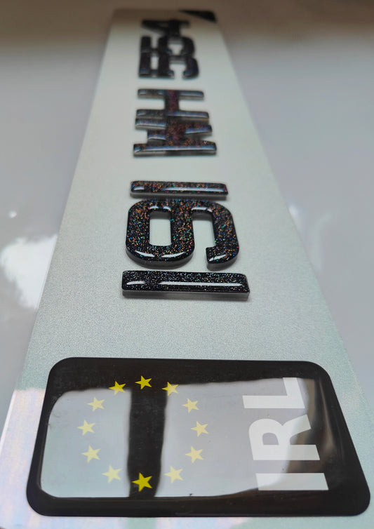 🔥 4D CRYSTAL ACRYLIC & GLITTER GEL NUMBER PLATES 50mm