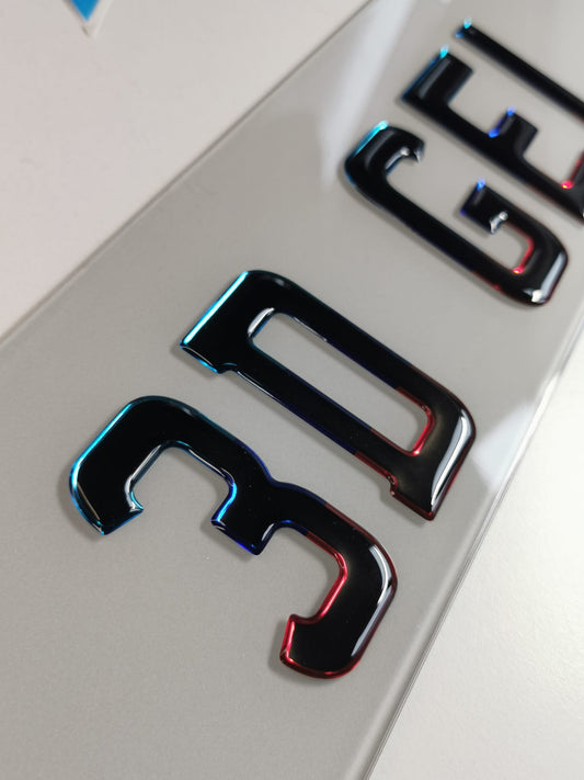 🔥3D BMW OUTLINE GEL NUMBER PLATE 70mm