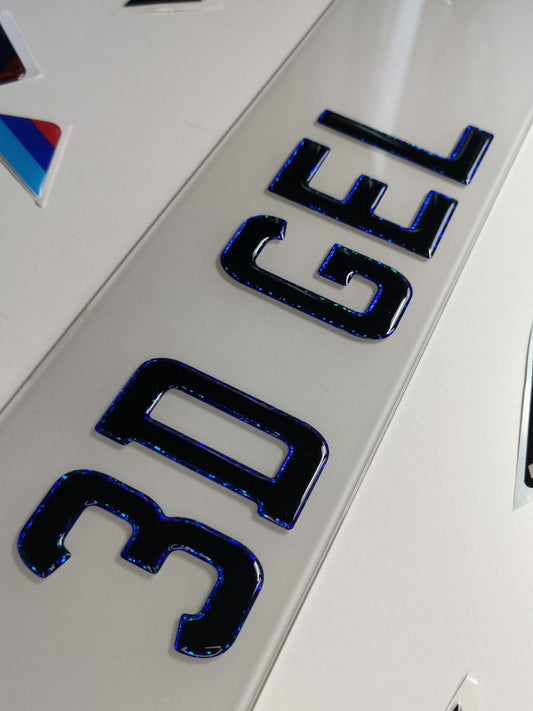 🔥3D BLUE OUTLINE GEL NUMBER PLATES 70mm
