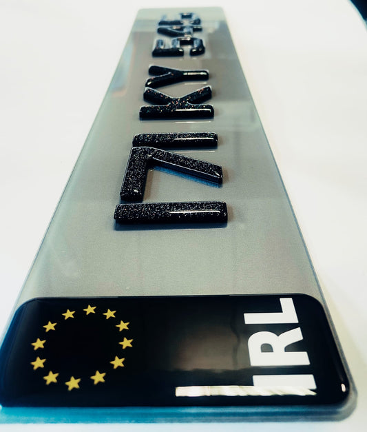 🔥 4D BLACK ACRYLIC & GLITTER GEL NUMBER PLATES 50mm
