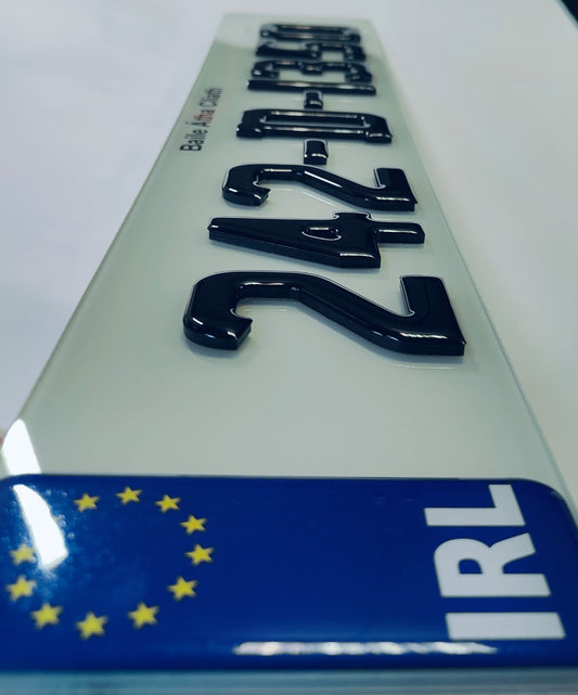 🔥 4D BLACK ACRYLIC & BLACK GEL NUMBER PLATES 70mm