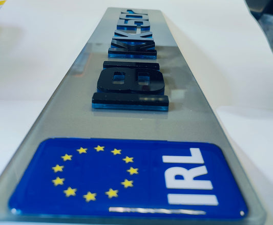 🔥 4D NEON BLUE ACRYLIC TOP NUMBER PLATES 50mm