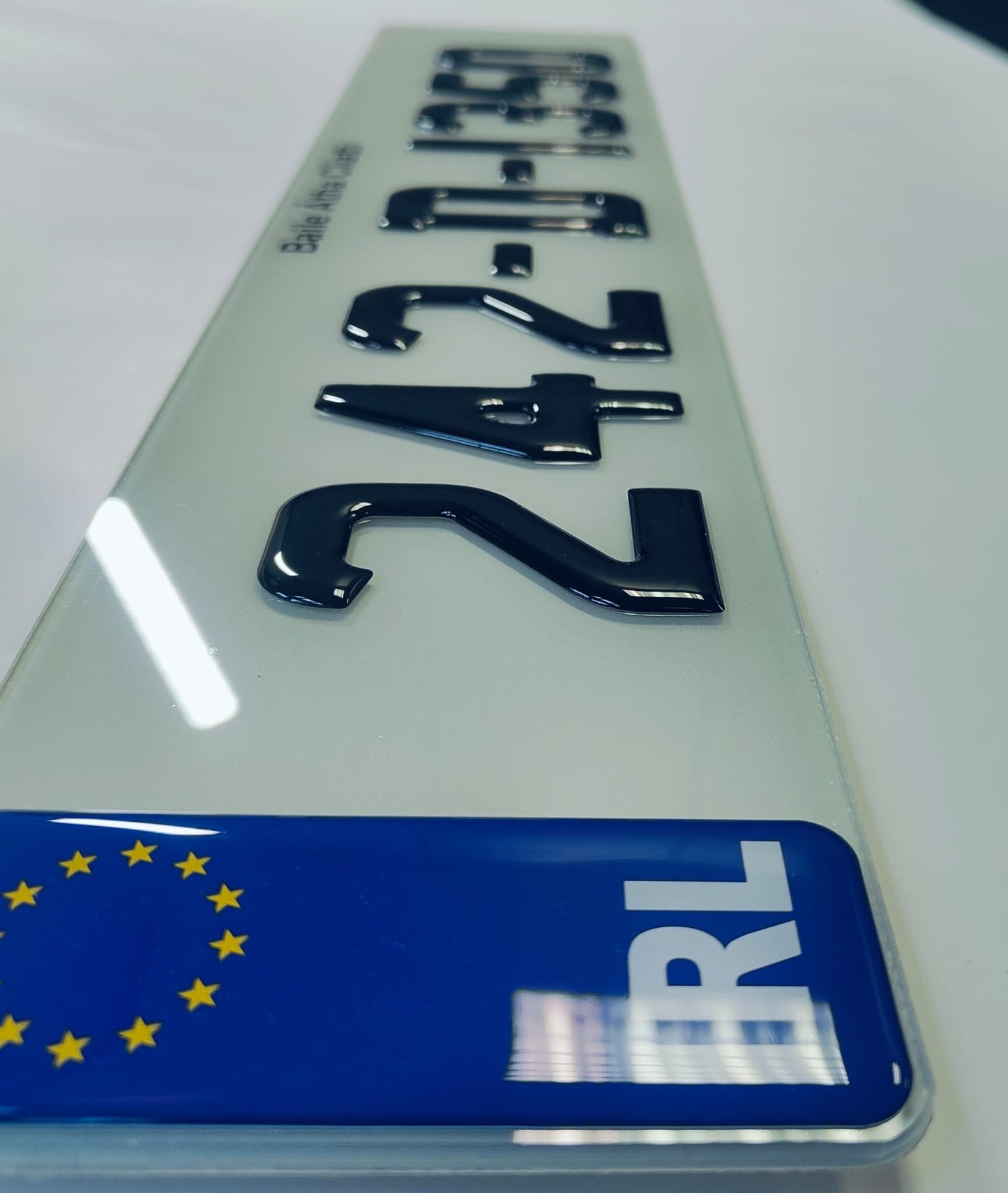 🔥3D BLACK GEL NUMBER PLATES 70mm