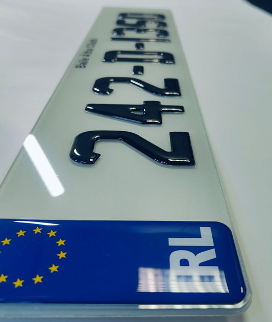 🔥3D BLACK GEL NUMBER PLATES 70mm