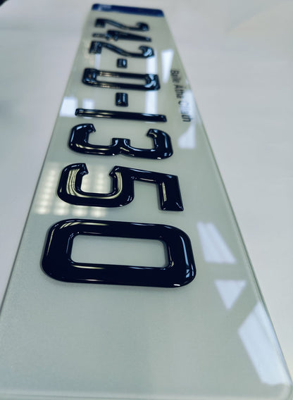 🔥3D BLACK GEL NUMBER PLATES 70mm