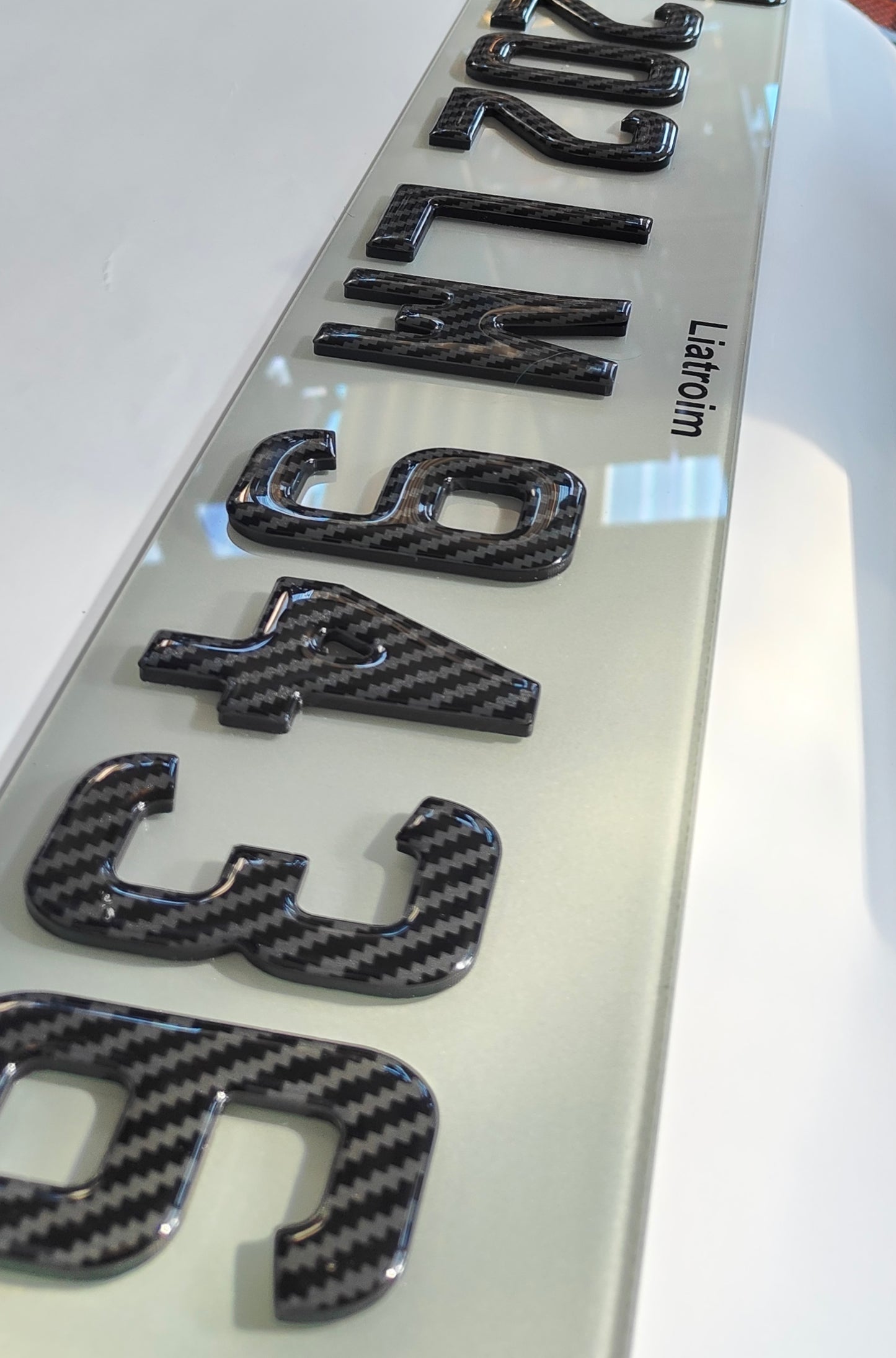 🔥 4D BLACK ACRYLIC & CARBON FIBER GEL NUMBER PLATES 70mm